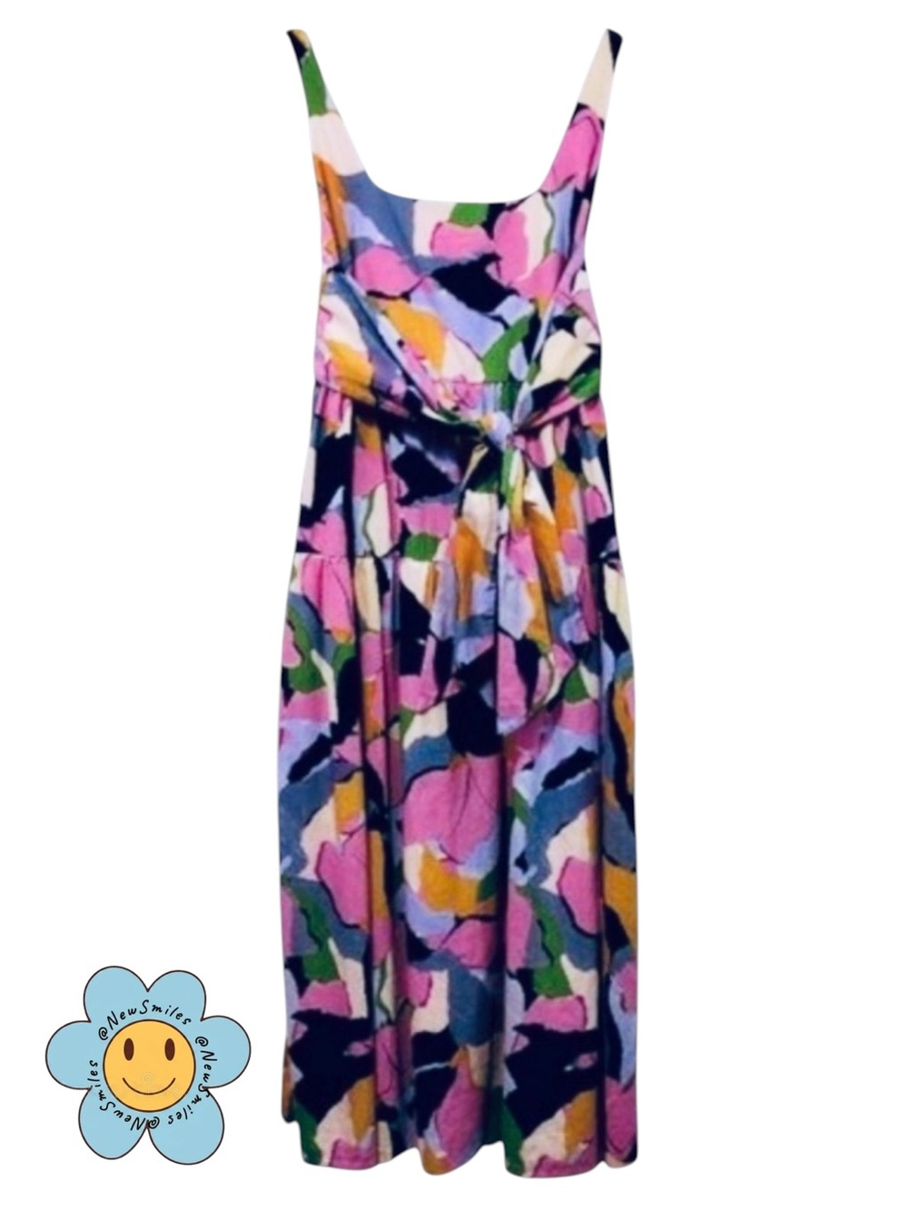 Ava & Viv ~ Sundress ~ Multicolored ~ Floral & Abstract ~Tiered ~Midi ~ Smocked